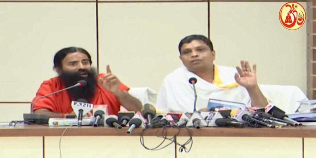 Baba Ramdev and Acharya Bal Krishna of Patanjali Ayurveda